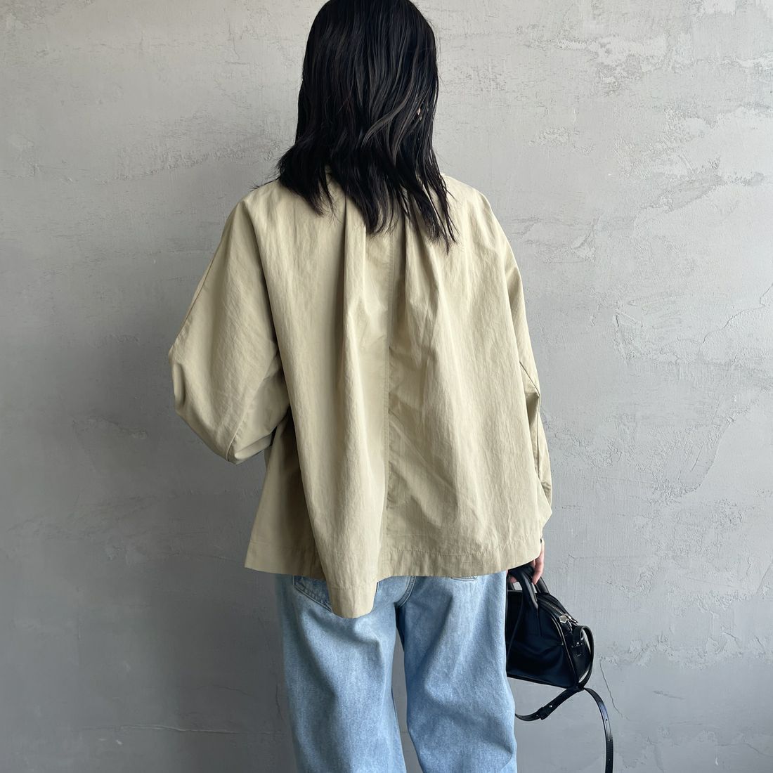 DANTON [ダントン] ドルマンスリーブジャケット [DT-A0652TNY] BEIGE &&モデル身長：160cm 着用サイズ：36&&