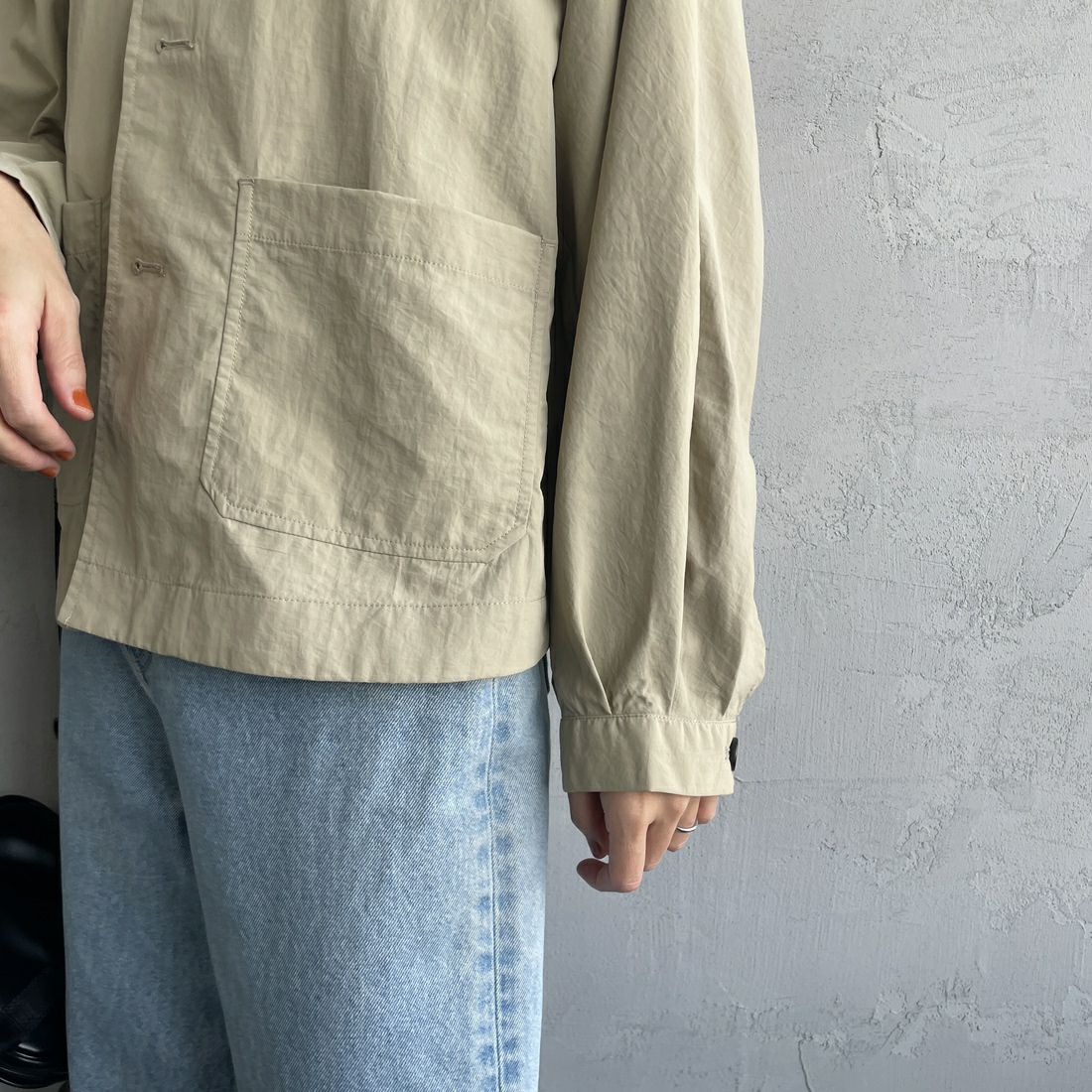 DANTON [ダントン] ドルマンスリーブジャケット [DT-A0652TNY] BEIGE &&モデル身長：160cm 着用サイズ：36&&