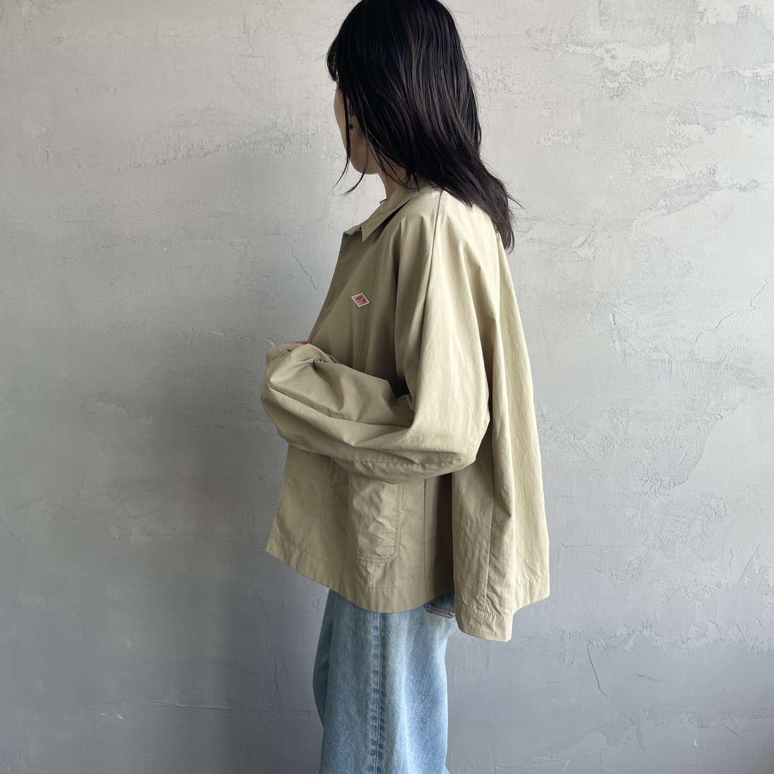 DANTON [ダントン] ドルマンスリーブジャケット [DT-A0652TNY] BEIGE &&モデル身長：160cm 着用サイズ：38&&