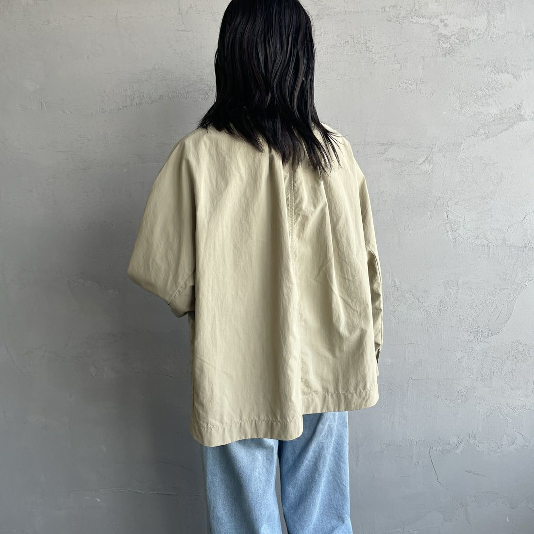 DANTON [ダントン] ドルマンスリーブジャケット [DT-A0652TNY] BEIGE &&モデル身長：160cm 着用サイズ：38&&