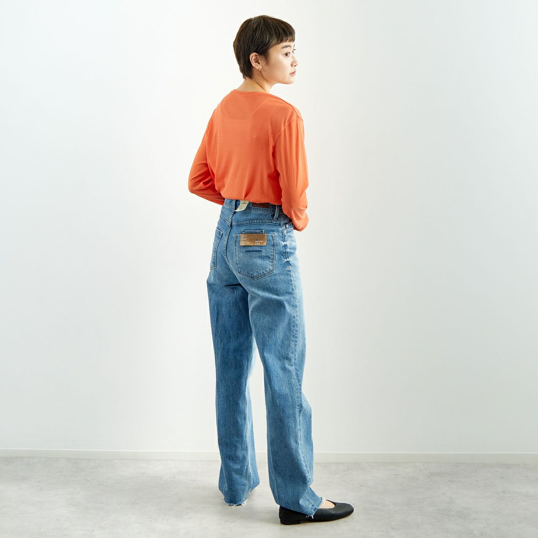 Jeans Factory Clothes [ジーンズファクトリークローズ] インナーシアーTシャツ [21254063] 020 ｵﾚﾝｼﾞ &&モデル身長：160cm 着用サイズ：F&&