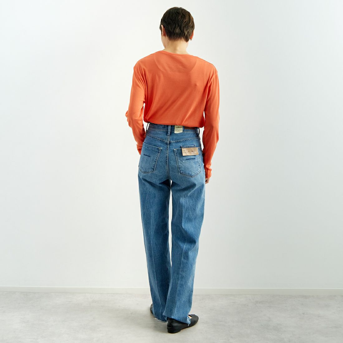 Jeans Factory Clothes [ジーンズファクトリークローズ] インナーシアーTシャツ [21254063] 020 ｵﾚﾝｼﾞ &&モデル身長：160cm 着用サイズ：F&&