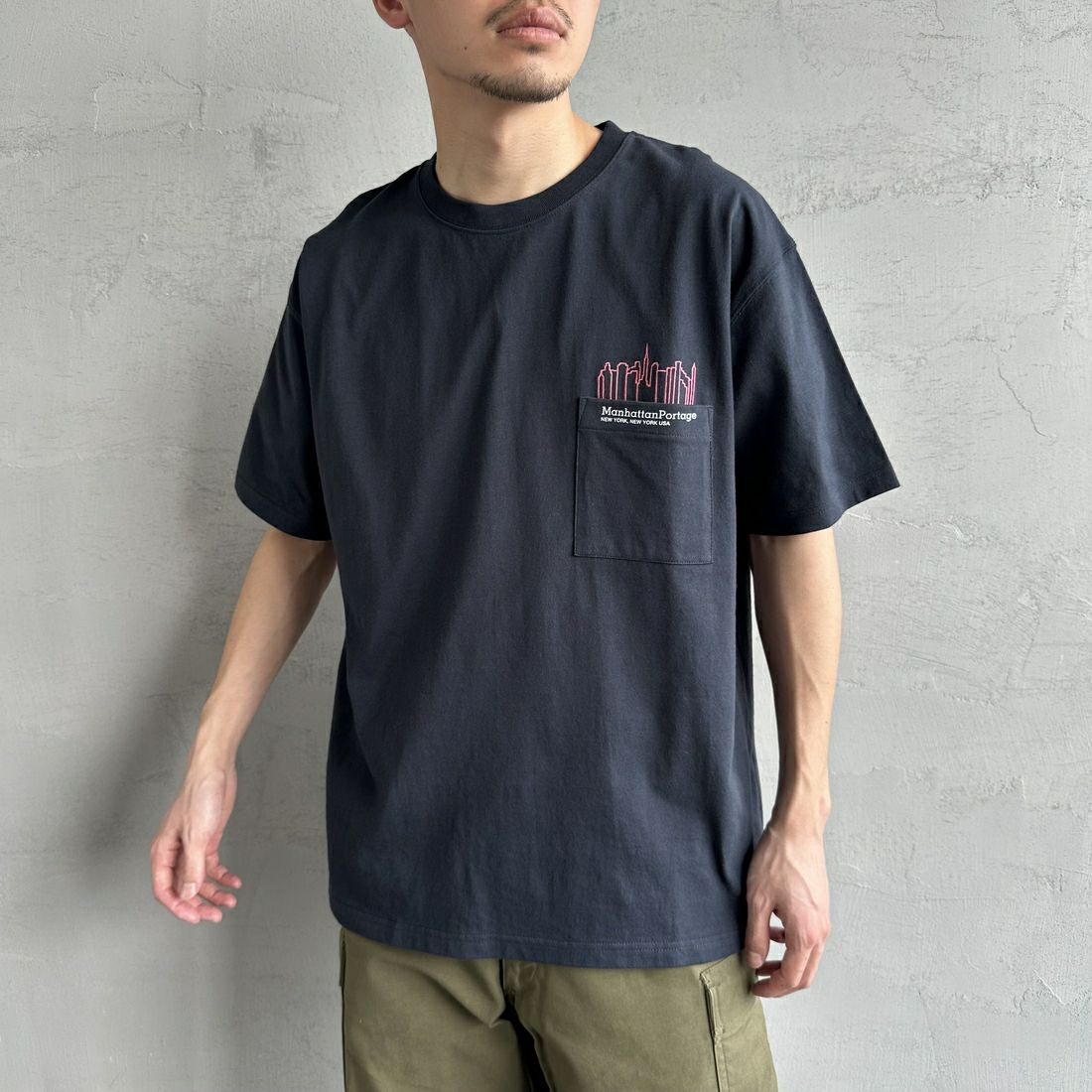 NAVY&&モデル身長：167cm 着用サイズ：L&&