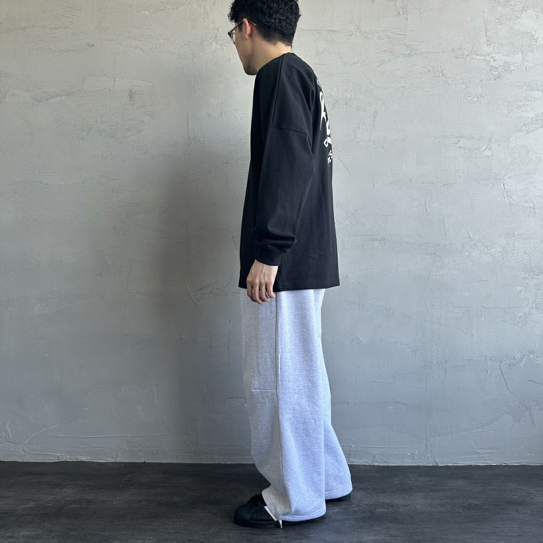 RVCA [ルーカ] クリプトシールド ロングスリーブTシャツ [BF041-152] BLK &&モデル身長：168cm 着用サイズ：M&&