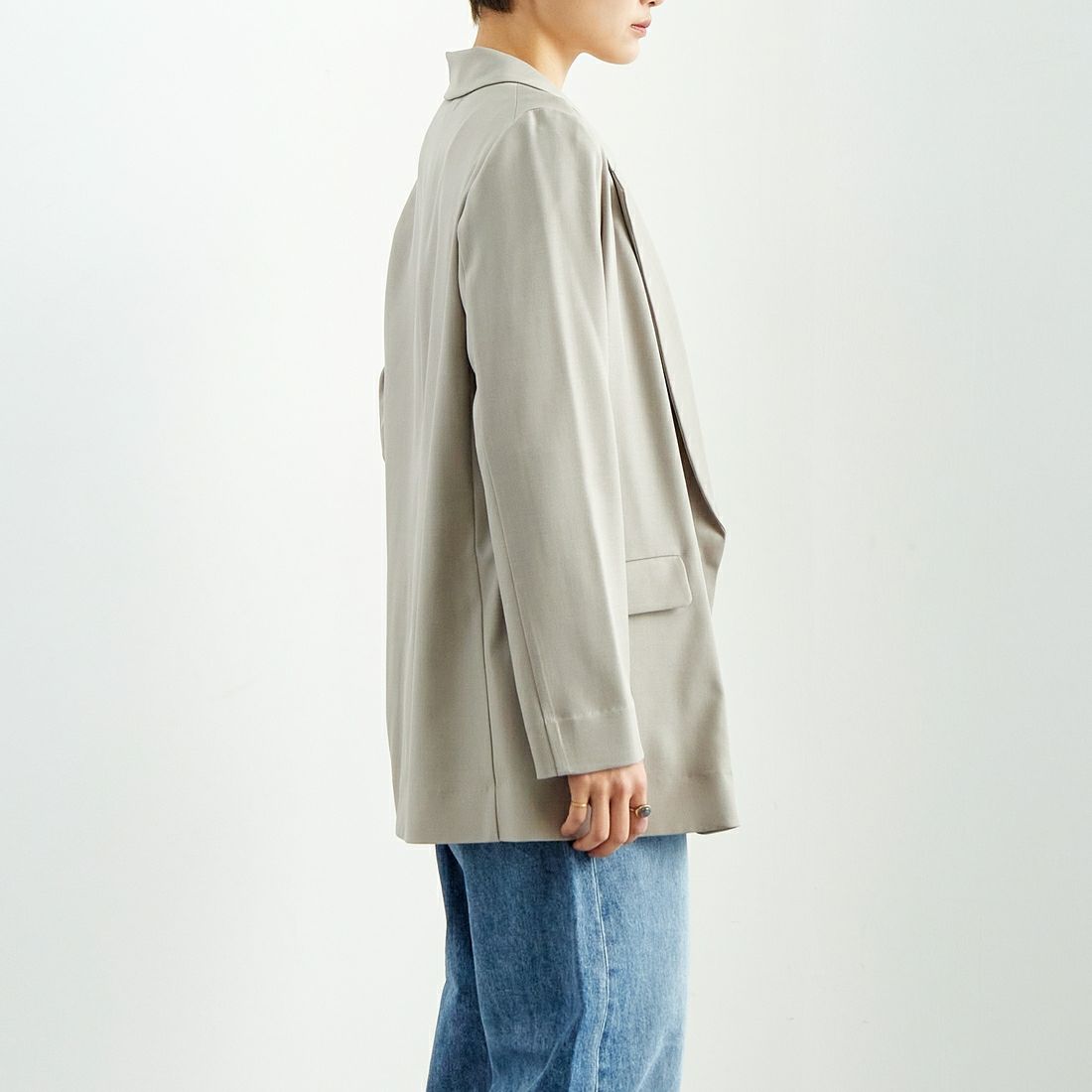 Jeans Factory Clothes [ジーンズファクトリークローズ] ダブルジャケット [8859206-01] 11 ﾗｲﾄｸﾞﾚｰ &&モデル身長：160cm 着用サイズ：F&&