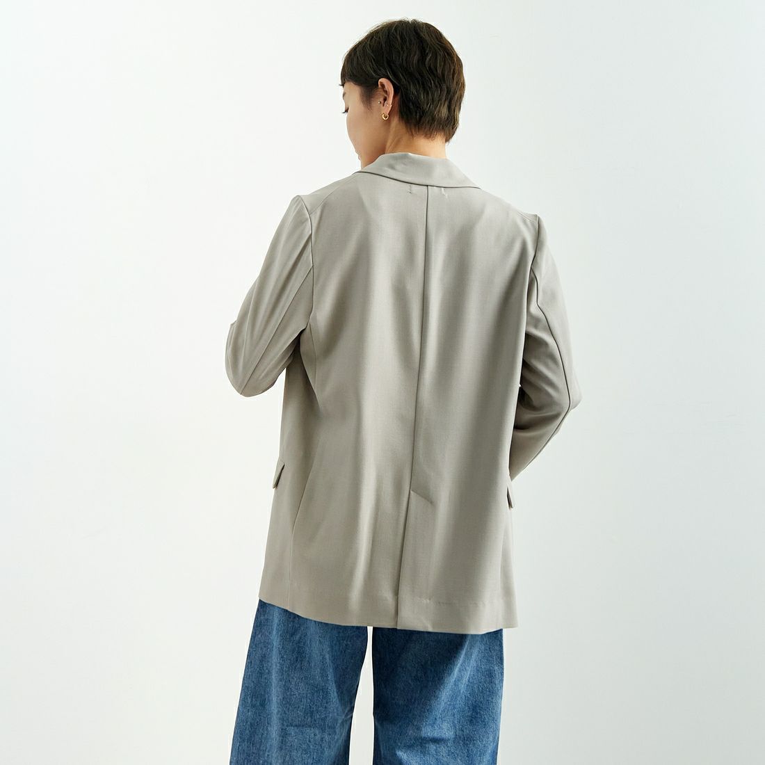 Jeans Factory Clothes [ジーンズファクトリークローズ] ダブルジャケット [8859206-01] 11 ﾗｲﾄｸﾞﾚｰ &&モデル身長：160cm 着用サイズ：F&&