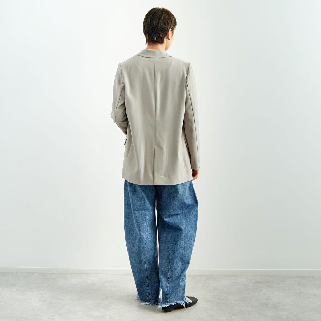 Jeans Factory Clothes [ジーンズファクトリークローズ] ダブルジャケット [8859206-01] 11 ﾗｲﾄｸﾞﾚｰ &&モデル身長：160cm 着用サイズ：F&&