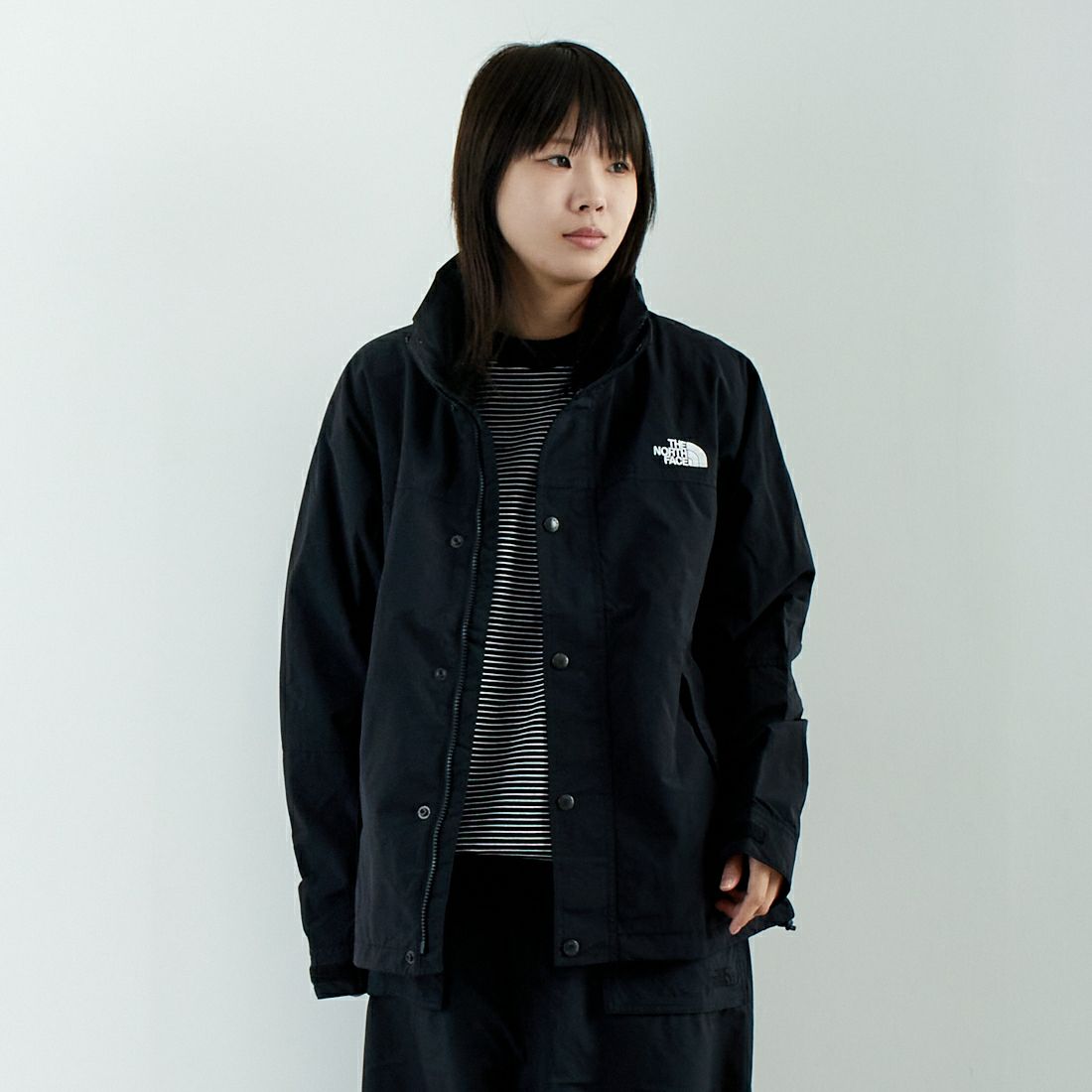 THE NORTH FACE [ザ ノースフェイス] ハイドレナウィンドジャケット [NP22550] K &&モデル身長：167cm 着用サイズ：S&&