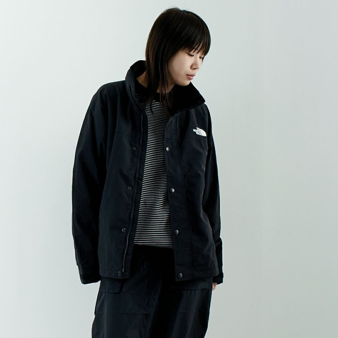 THE NORTH FACE [ザ ノースフェイス] ハイドレナウィンドジャケット [NP22550] K &&モデル身長：167cm 着用サイズ：S&&