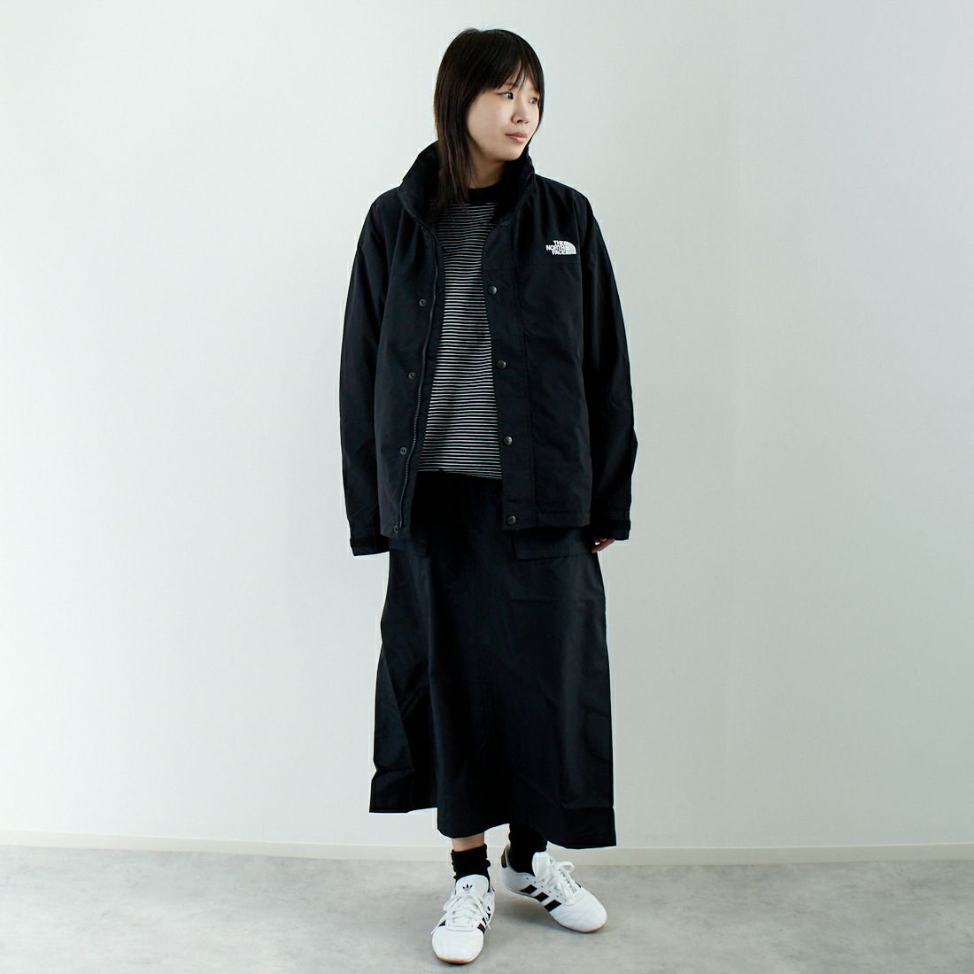 THE NORTH FACE [ザ ノースフェイス] ハイドレナウィンドジャケット [NP22550] K &&モデル身長：167cm 着用サイズ：S&&