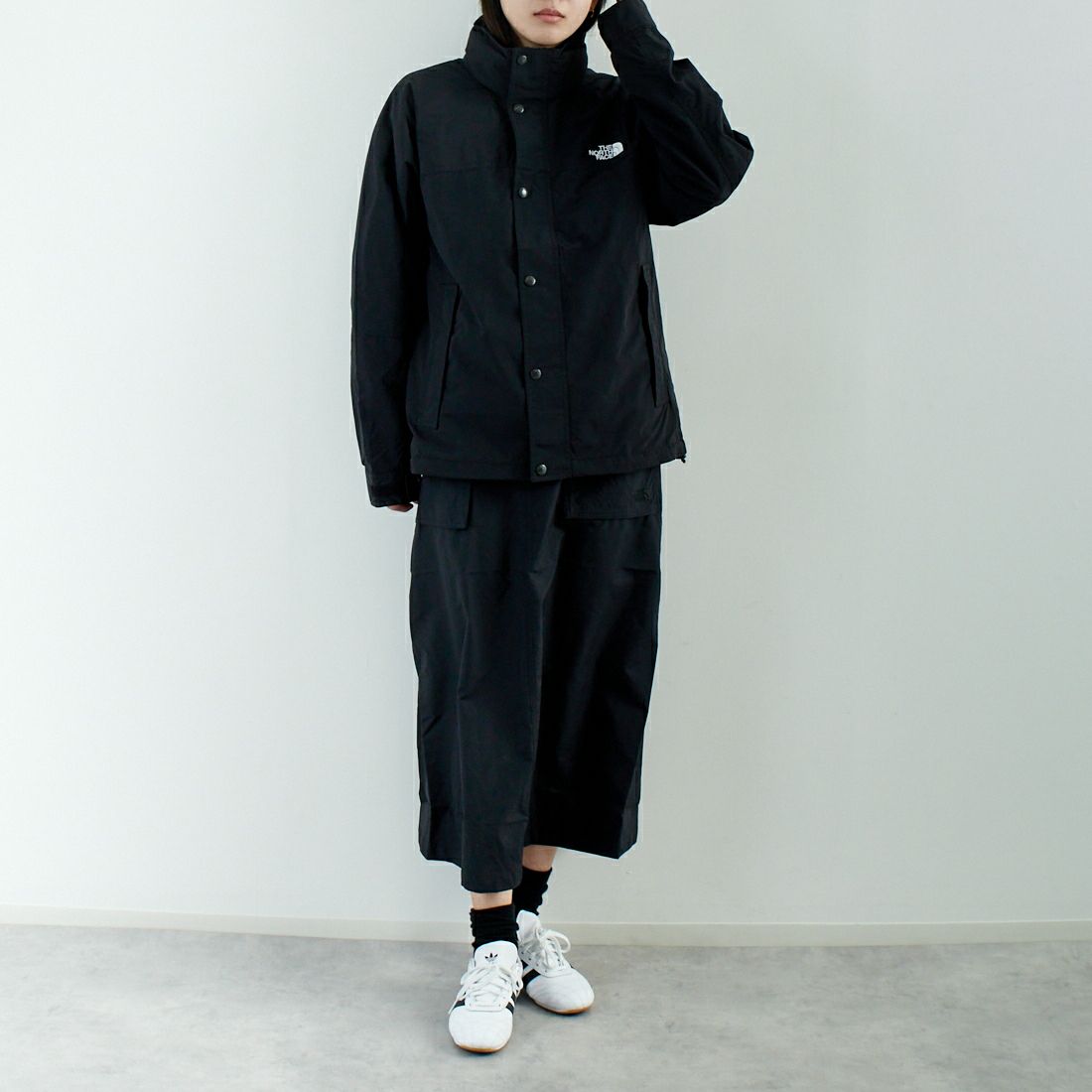 THE NORTH FACE [ザ ノースフェイス] ハイドレナウィンドジャケット [NP22550] K &&モデル身長：167cm 着用サイズ：S&&