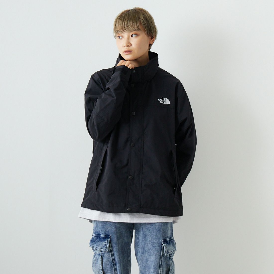 THE NORTH FACE [ザ ノースフェイス] ハイドレナウィンドジャケット [NP22550] K &&モデル身長：160cm 着用サイズ：S&&