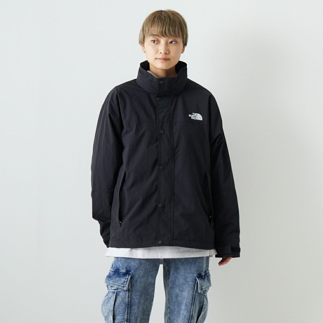 THE NORTH FACE [ザ ノースフェイス] ハイドレナウィンドジャケット [NP22550] K &&モデル身長：160cm 着用サイズ：S&&
