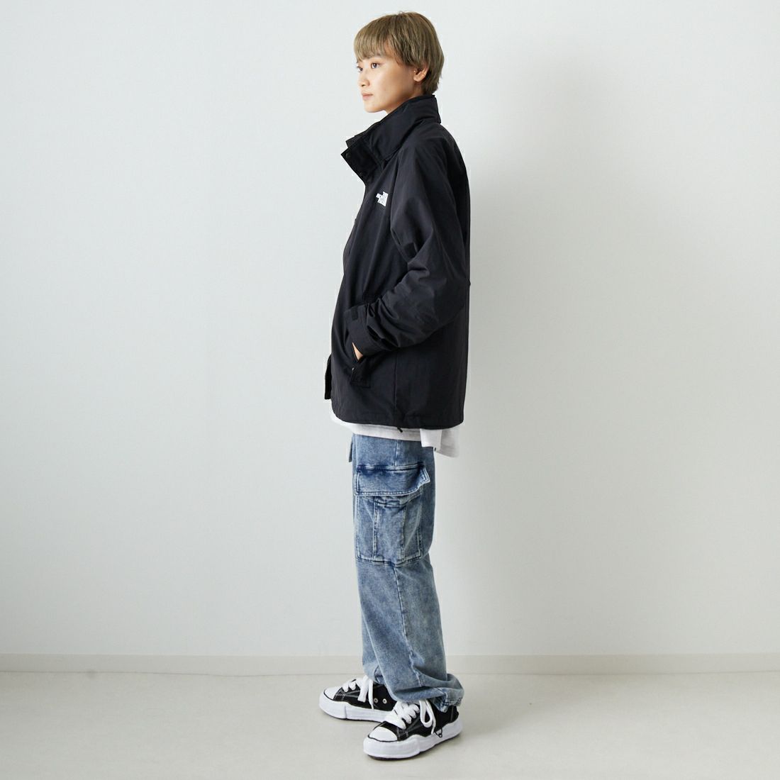 THE NORTH FACE [ザ ノースフェイス] ハイドレナウィンドジャケット [NP22550] K &&モデル身長：160cm 着用サイズ：S&&