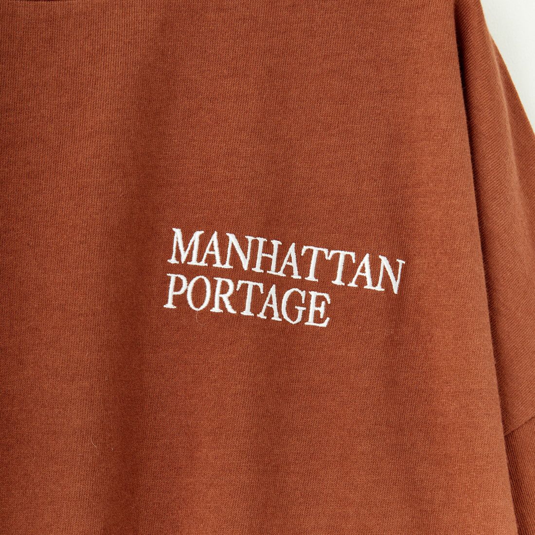 MANHATTAN PORTAGE [マンハッタンポーテージ] 別注 ショート丈 バックフォトプリントTシャツ [25SSMP-INL014-JF] BROWN