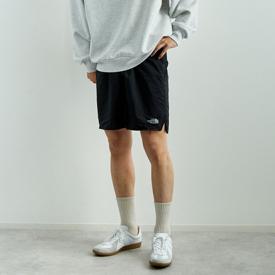 THE NORTH FACE [ザ ノースフェイス] スワローテイルベントハーフパンツ [NB42383] K &&モデル身長：179cm 着用サイズ：L&&
