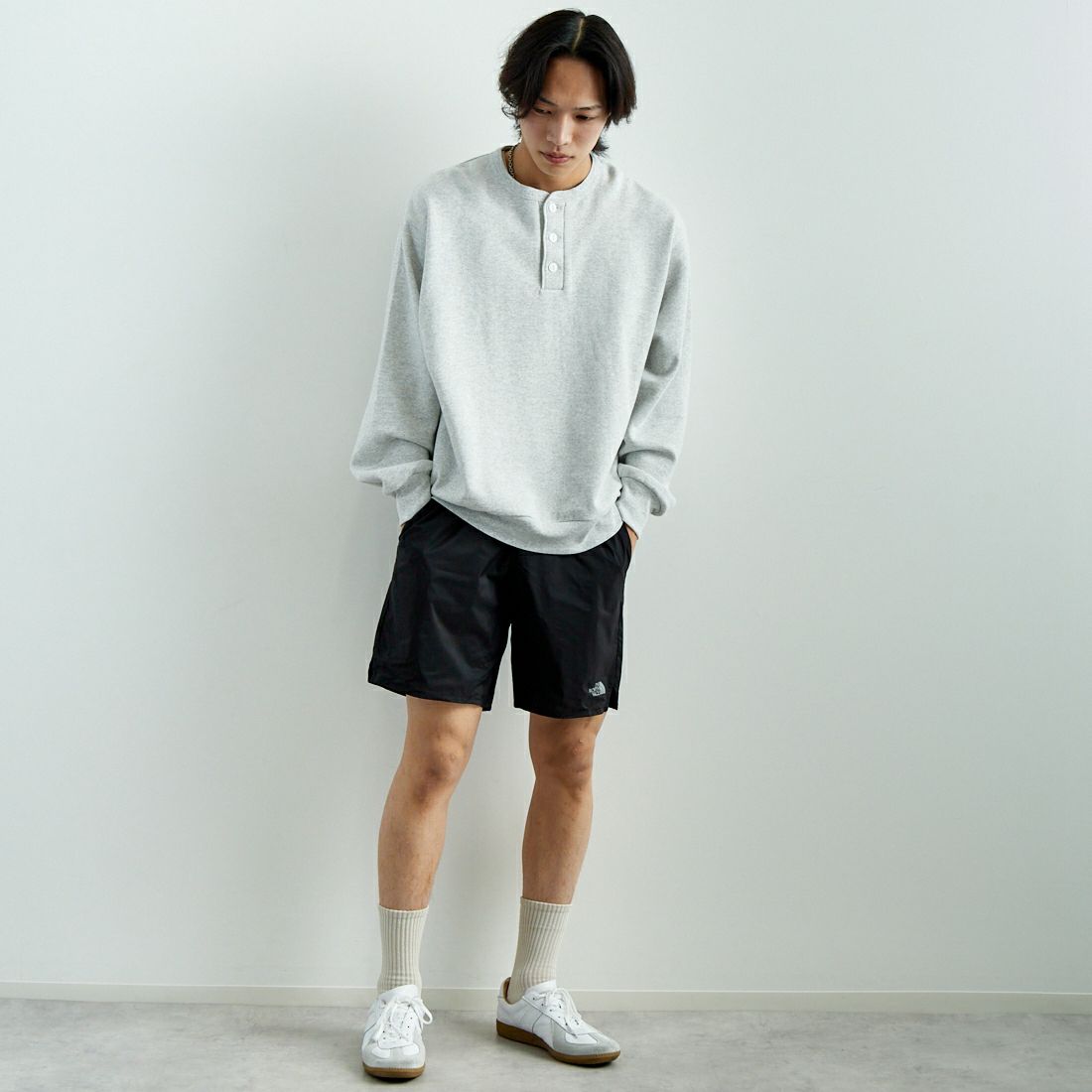 THE NORTH FACE [ザ ノースフェイス] スワローテイルベントハーフパンツ [NB42383] K &&モデル身長：179cm 着用サイズ：L&&