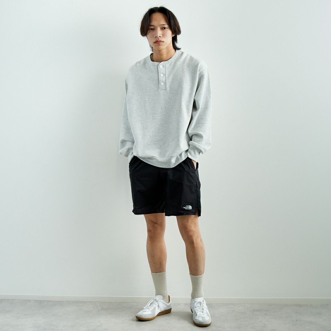 THE NORTH FACE [ザ ノースフェイス] スワローテイルベントハーフパンツ [NB42383] K &&モデル身長：179cm 着用サイズ：L&&