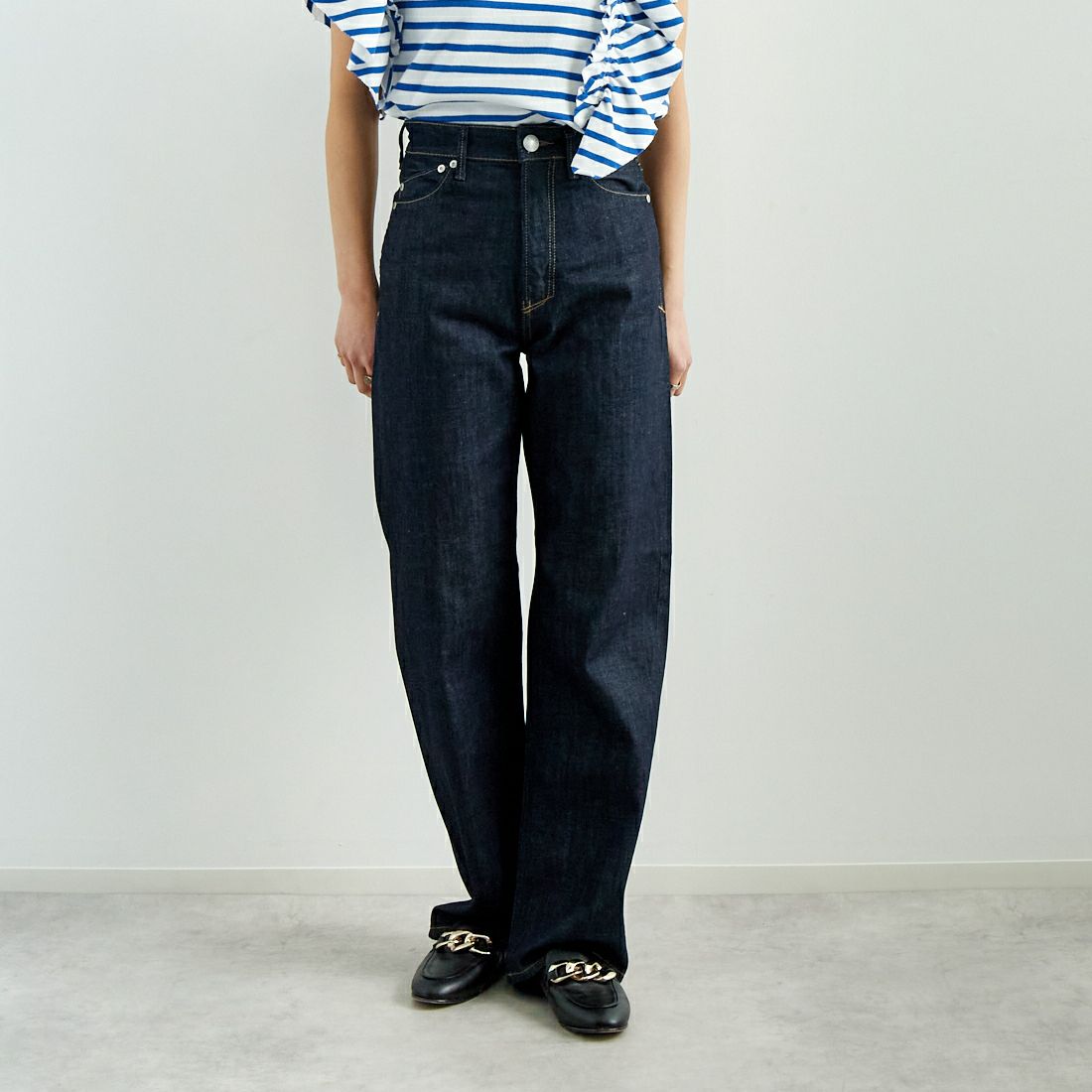YANUK [ヤヌーク] ボーイズストレート LEA [57142230] OWI &&モデル身長：160cm 着用サイズ：24&&