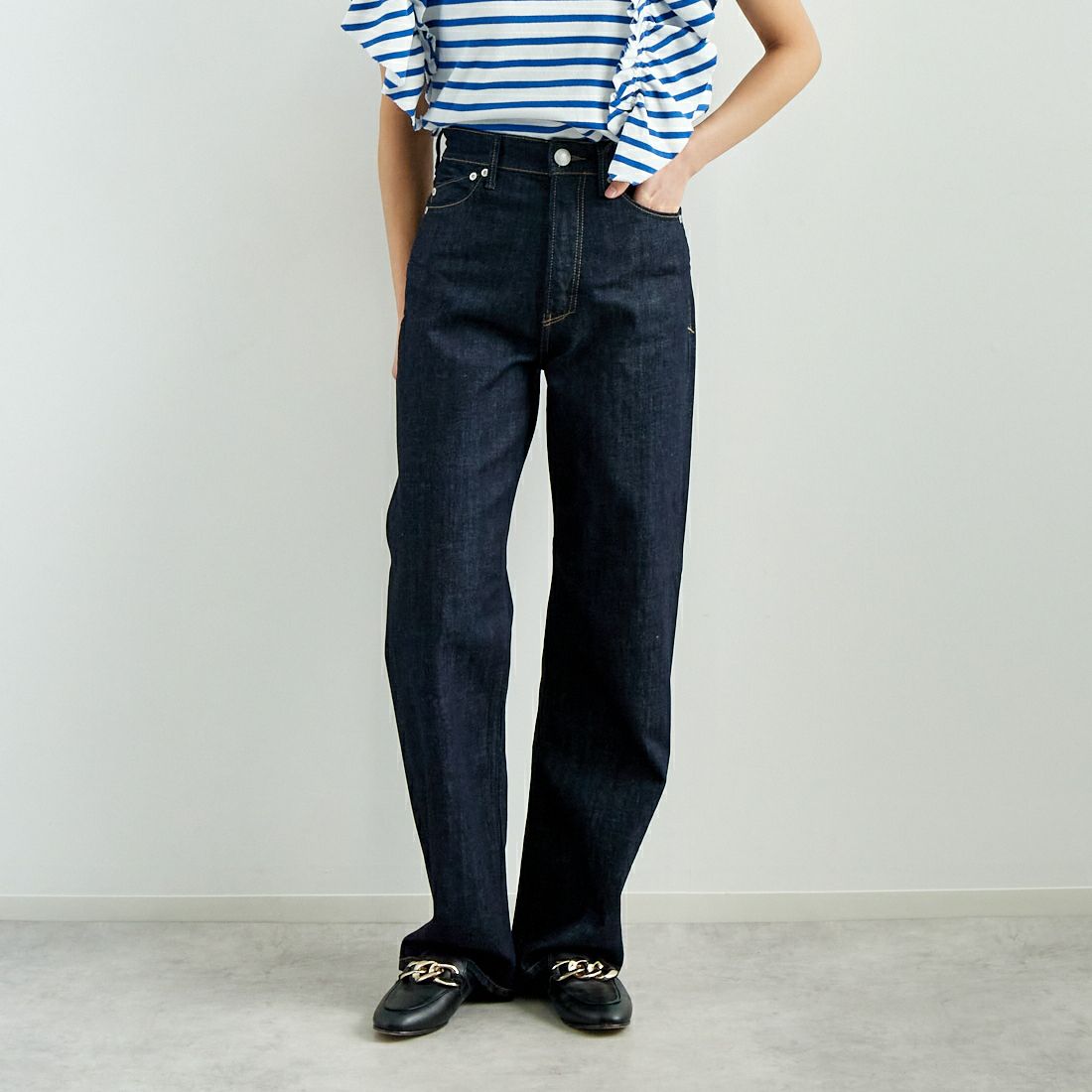 YANUK [ヤヌーク] ボーイズストレート LEA [57142230] OWI &&モデル身長：160cm 着用サイズ：24&&