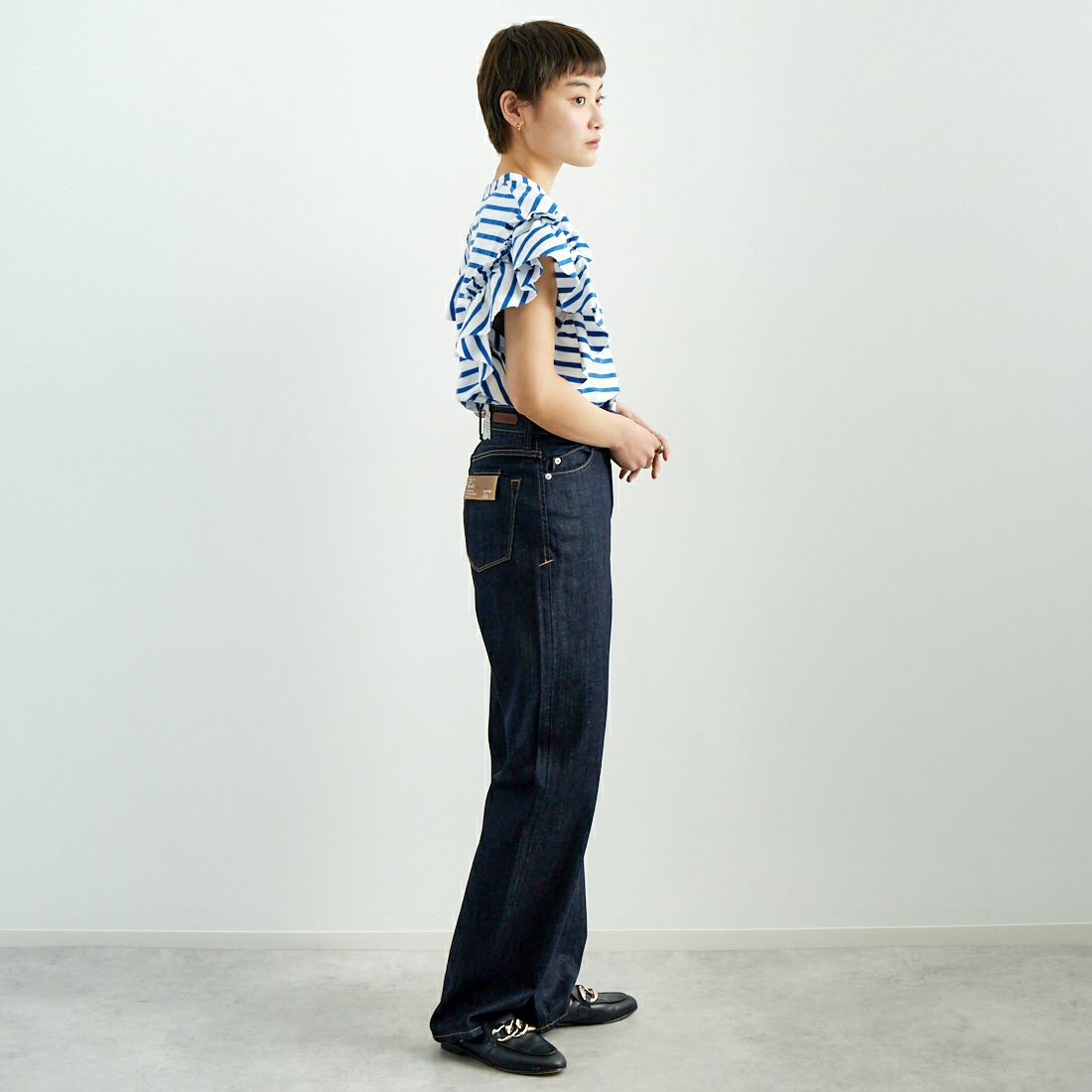 YANUK [ヤヌーク] ボーイズストレート LEA [57142230] OWI &&モデル身長：160cm 着用サイズ：24&&
