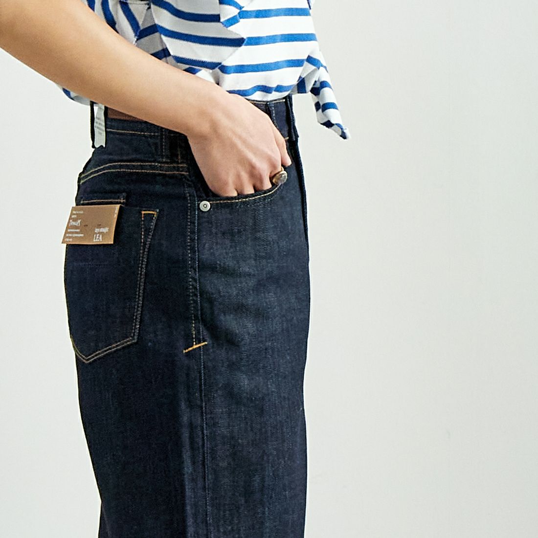 YANUK [ヤヌーク] ボーイズストレート LEA [57142230] OWI &&モデル身長：160cm 着用サイズ：24&&