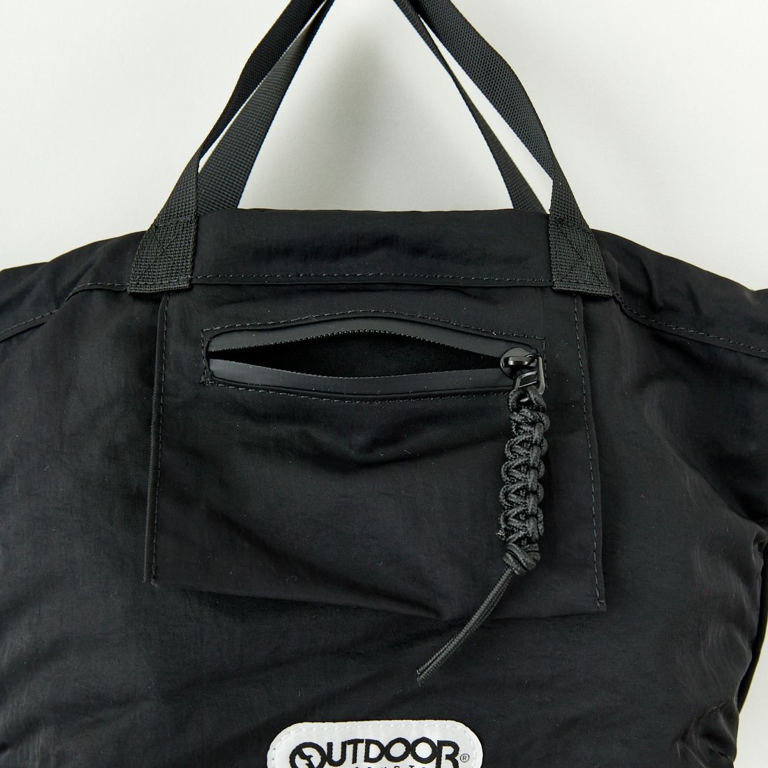 OUTDOOR PRODUCTS [アウトドアプロダクツ] ポケットドローストリングバッグ [BR-OUT-25SS012] BLACK