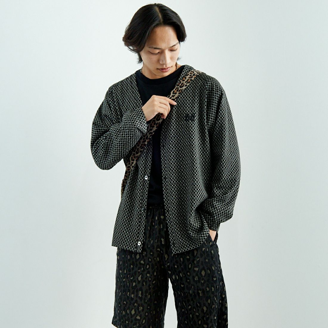 B BLK/NAT&&モデル身長：179cm 着用サイズ：L&&