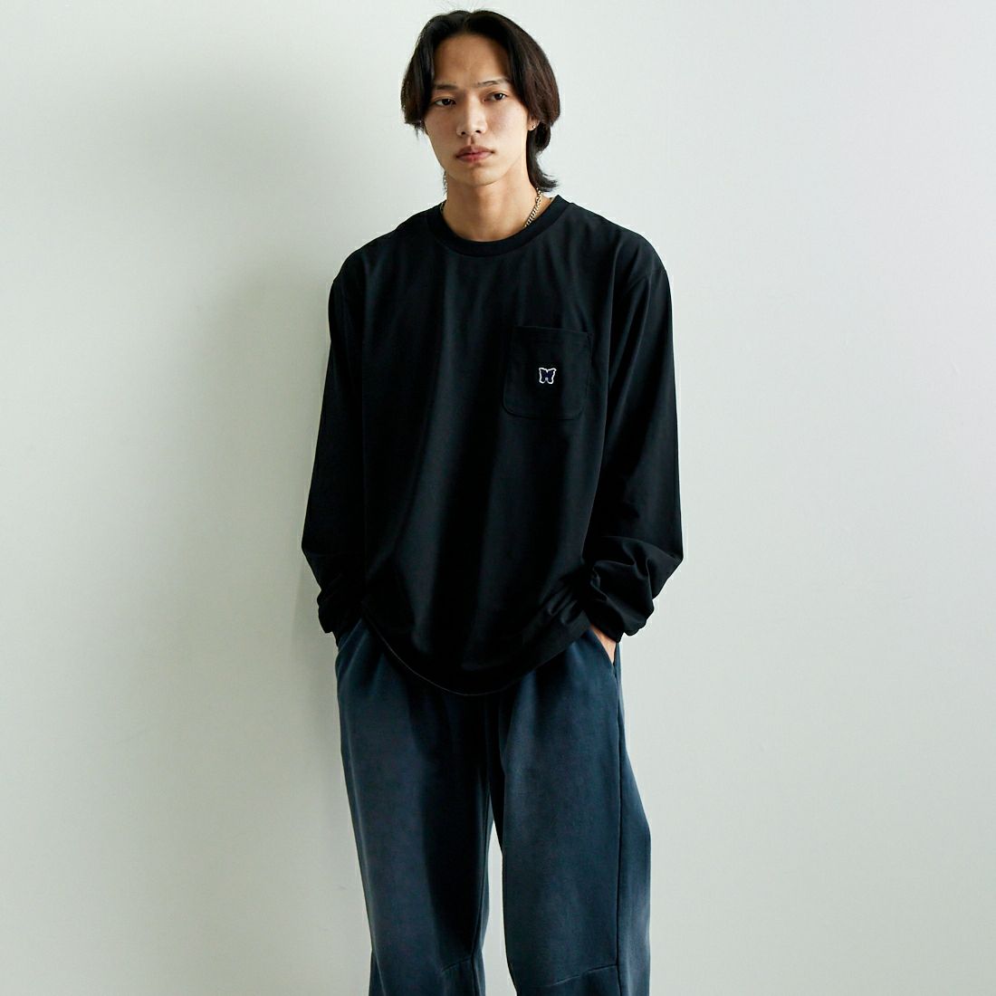 クルーネックシャツ L グレー needles ニードルズ ニードルス 6  