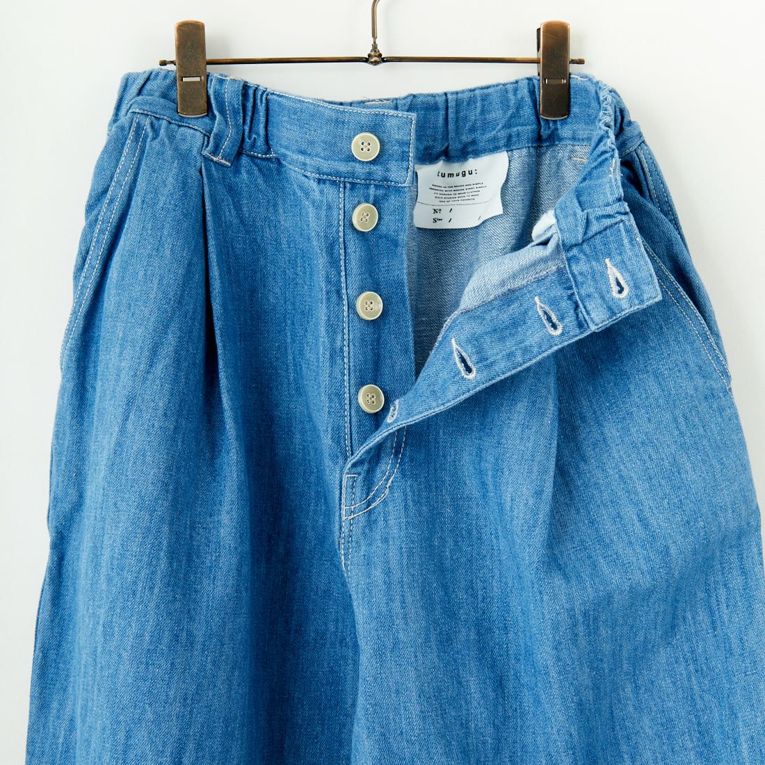 tumugu: [ツムグ] 10ozコットンリネンデニムパンツ [TB24432] 793 F.BLUE