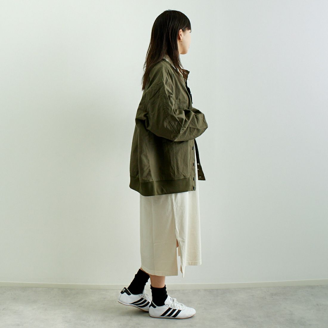 ODDMENT [オッドメント] タクティカルリップストップジャケット [TACTICAL-RIPSTOP-JKT] OLIVE &&モデル身長：167cm 着用サイズ：ONE SIZE&&