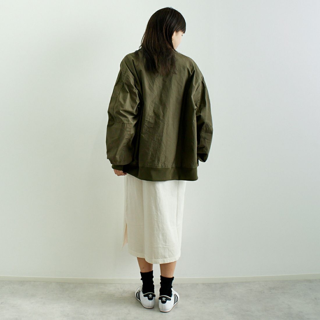 ODDMENT [オッドメント] タクティカルリップストップジャケット [TACTICAL-RIPSTOP-JKT] OLIVE &&モデル身長：167cm 着用サイズ：ONE SIZE&&
