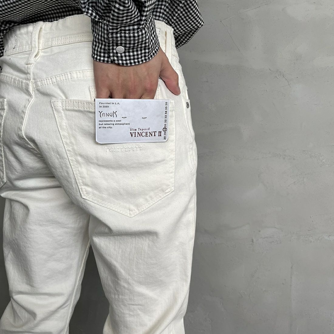 YANUK [ヤヌーク] スリムテーパード VINCENT2 [57221011] WHS &&モデル身長：168cm 着用サイズ：30&&