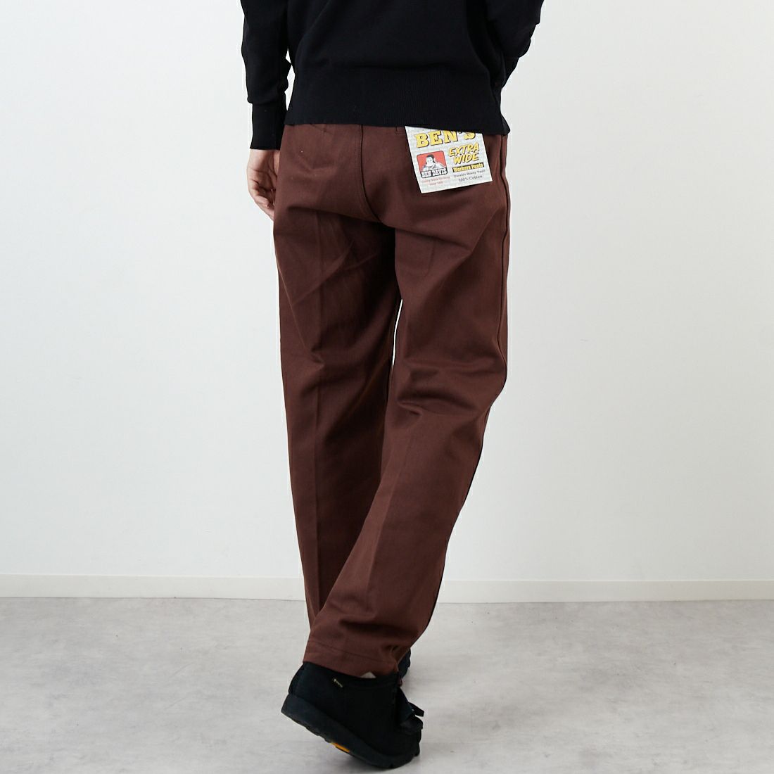 BEN DAVIS [ベンデイビス] エクストラ ワイドチノパンツ [T-23180009] 32 BROWN &&モデル身長：179cm 着用サイズ：32&&
