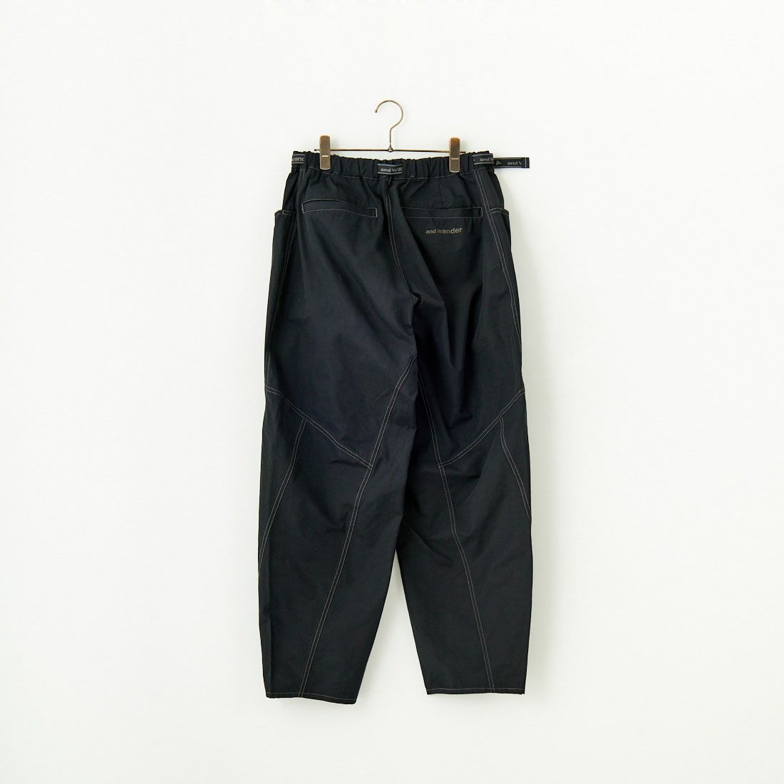 and wander [アンドワンダー] ハイカウントクロスワイドパンツ [5745182104] BLACK
