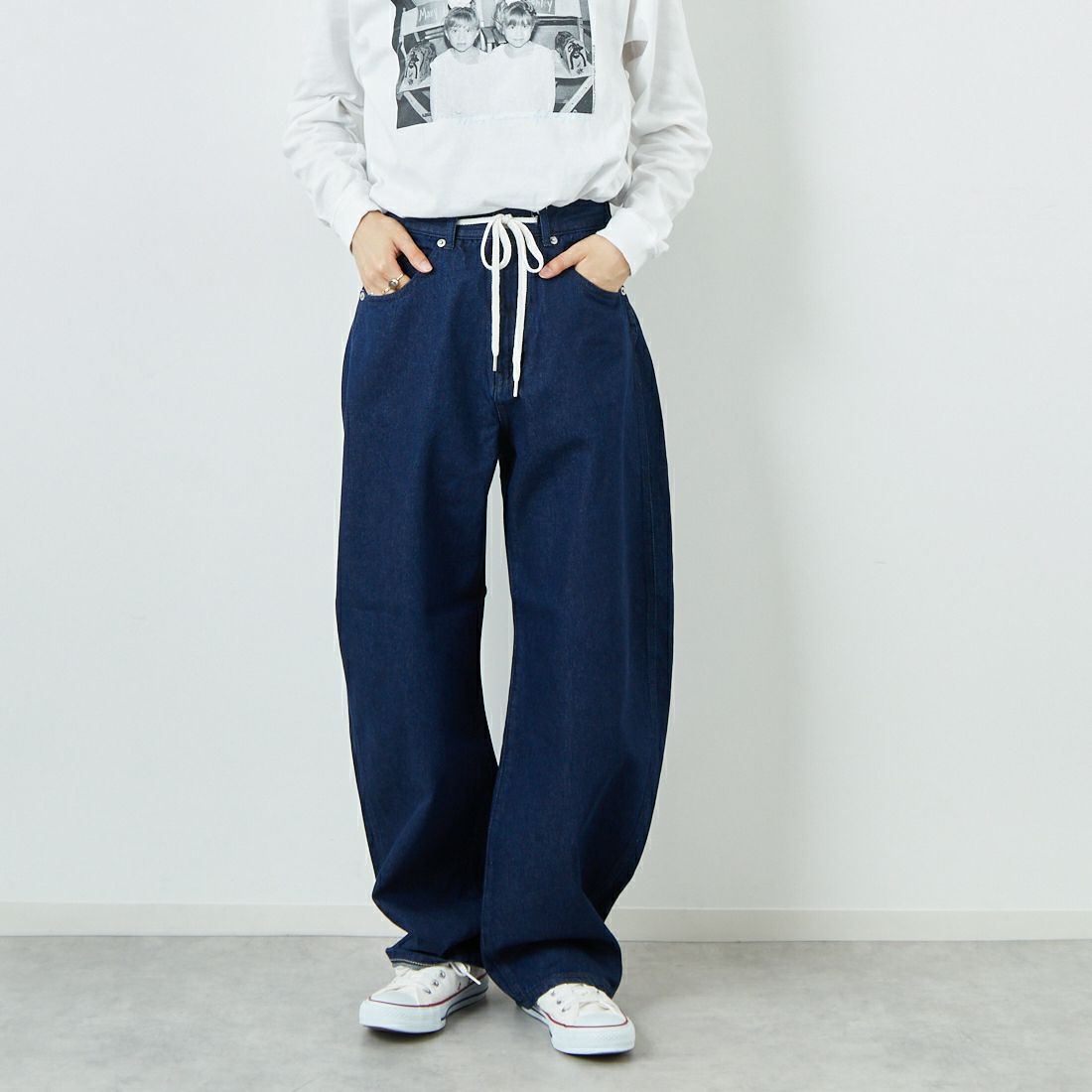 ONE WASH&&モデル身長：160cm 着用サイズ：S&&