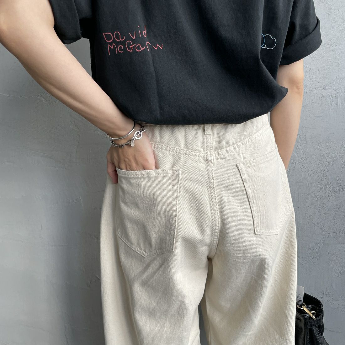 Noir Fabrik [ヌワールファブリック] カーブイージーデニムパンツ [NF-251-008] KINARI &&モデル身長：160cm 着用サイズ：M&&