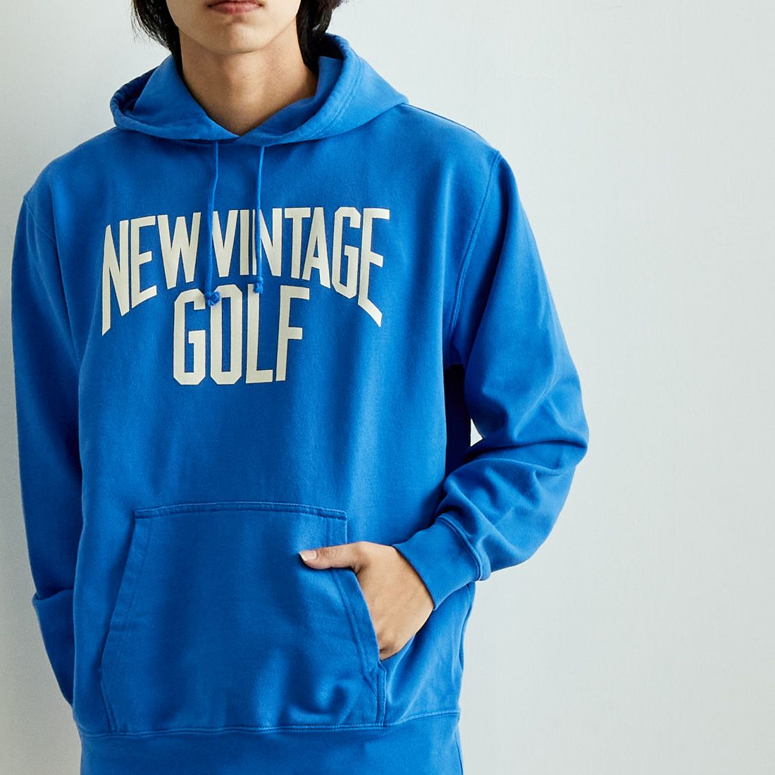 NEW VINTAGE GOLF [ニュービンテージゴルフ] ロゴスウェットフーディ [NVG-0304] BLUE