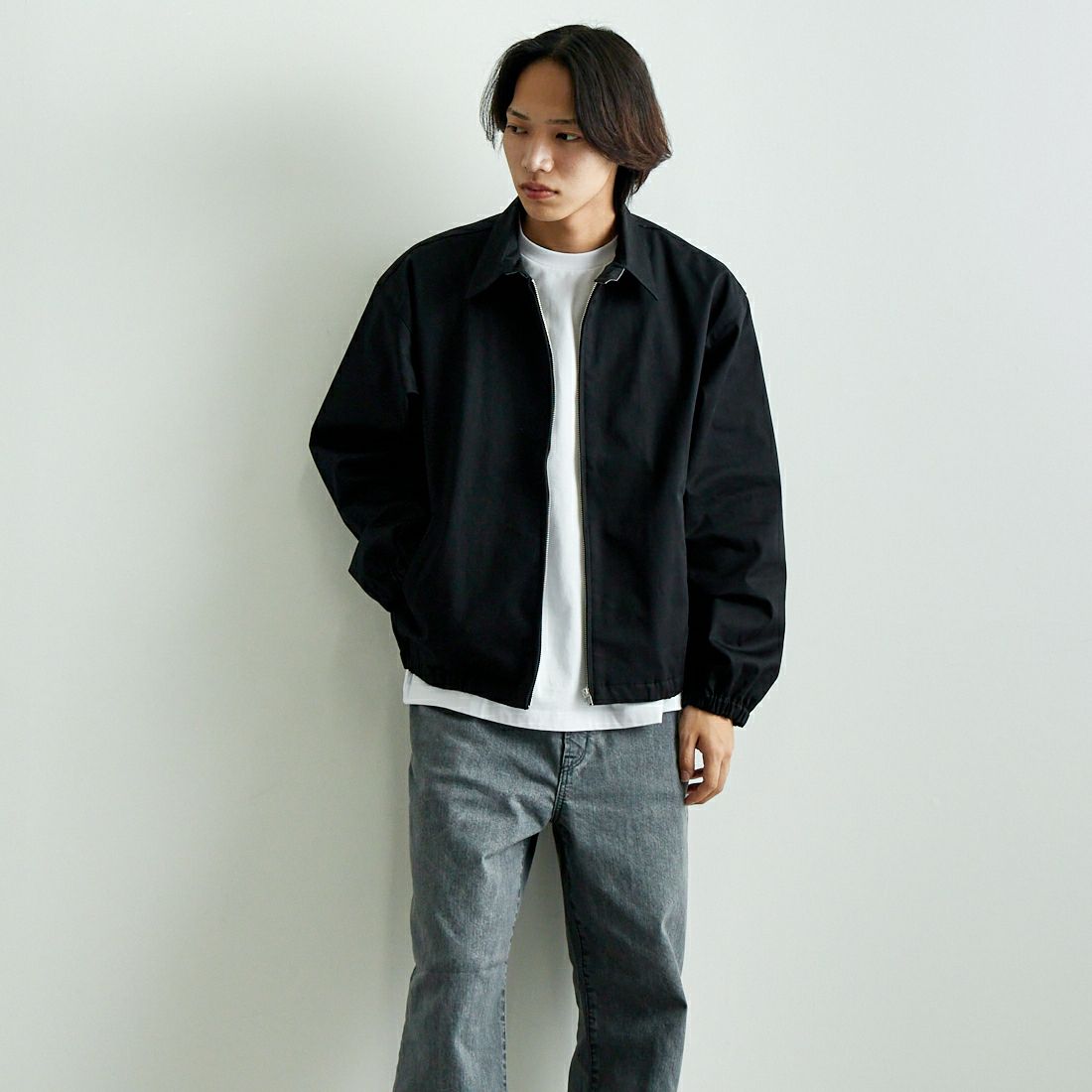 NEW VINTAGE GOLF [ニュービンテージゴルフ] クラシックスイングトップ [NVG-0309] BLACK &&モデル身長：179cm 着用サイズ：L&&