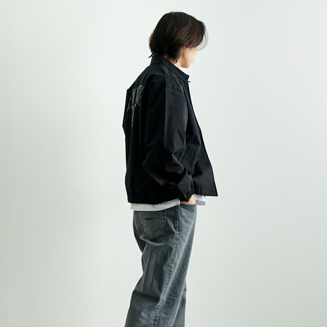 NEW VINTAGE GOLF [ニュービンテージゴルフ] クラシックスイングトップ [NVG-0309] BLACK &&モデル身長：179cm 着用サイズ：L&&