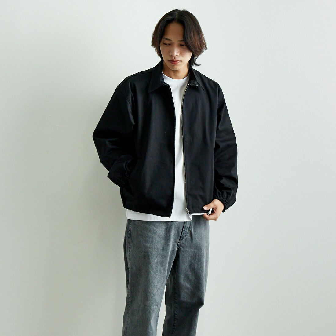 NEW VINTAGE GOLF [ニュービンテージゴルフ] クラシックスイングトップ [NVG-0309] BLACK &&モデル身長：179cm 着用サイズ：L&&