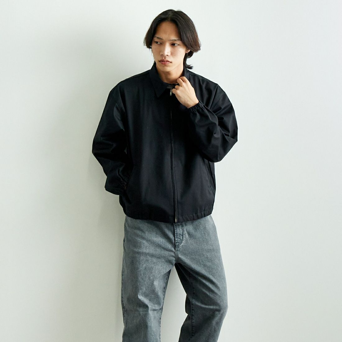 NEW VINTAGE GOLF [ニュービンテージゴルフ] クラシックスイングトップ [NVG-0309] BLACK &&モデル身長：179cm 着用サイズ：L&&