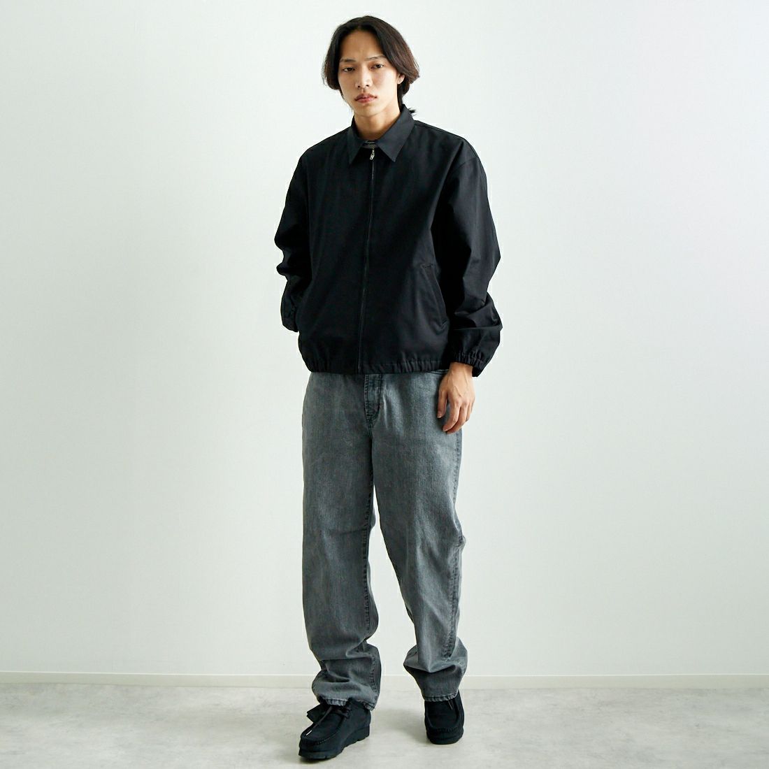 NEW VINTAGE GOLF [ニュービンテージゴルフ] クラシックスイングトップ [NVG-0309] BLACK &&モデル身長：179cm 着用サイズ：L&&