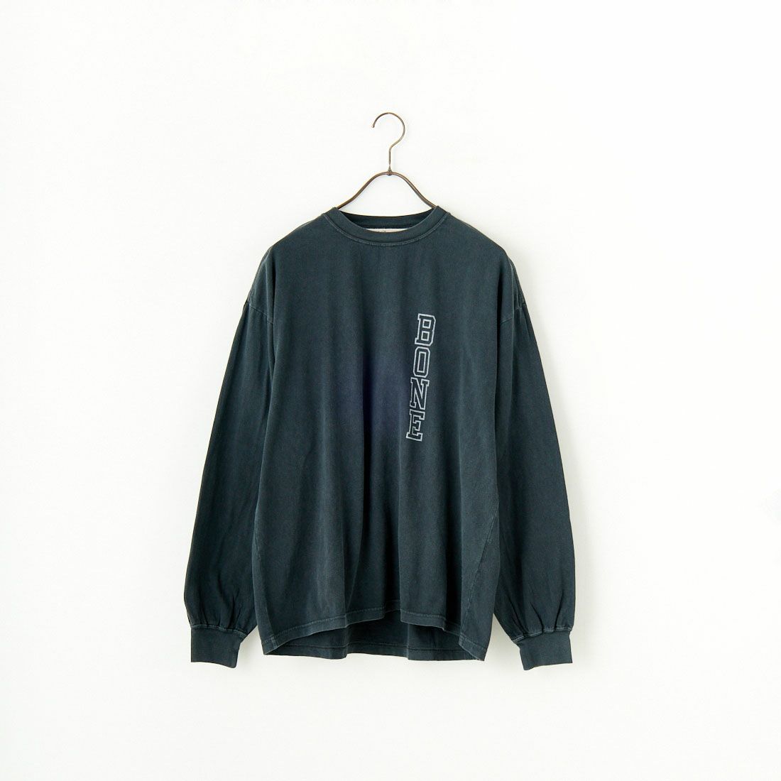 REMI RELIEF [レミレリーフ] ハードSP加工 天竺ロングTシャツ(BONE) [RN28369134] BLACK