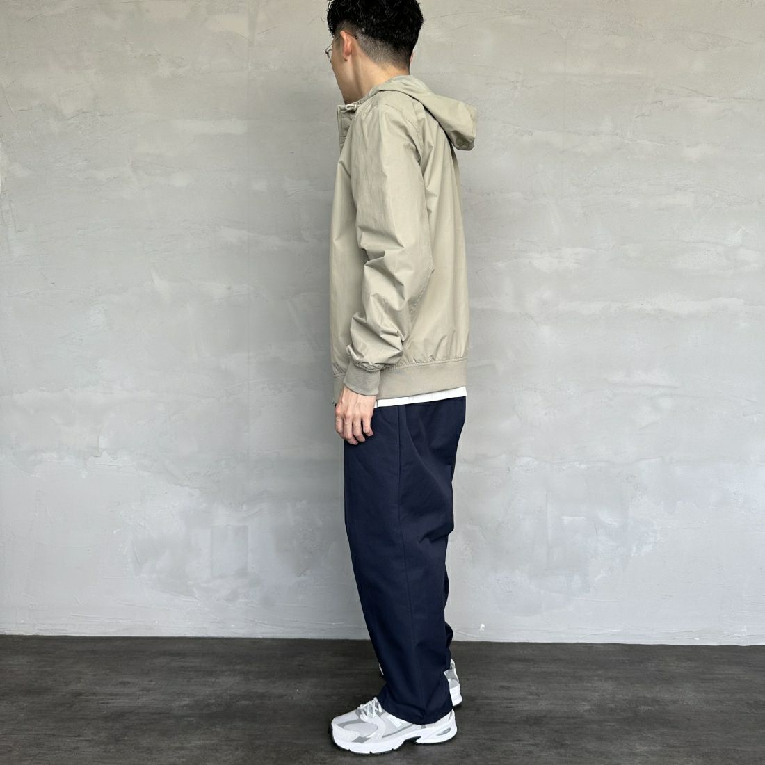 FRED PERRY [フレッドペリー] フード付き ナイロンブレンサムジャケット [J9040] U54 WARM G &&モデル身長：168cm 着用サイズ：M&&