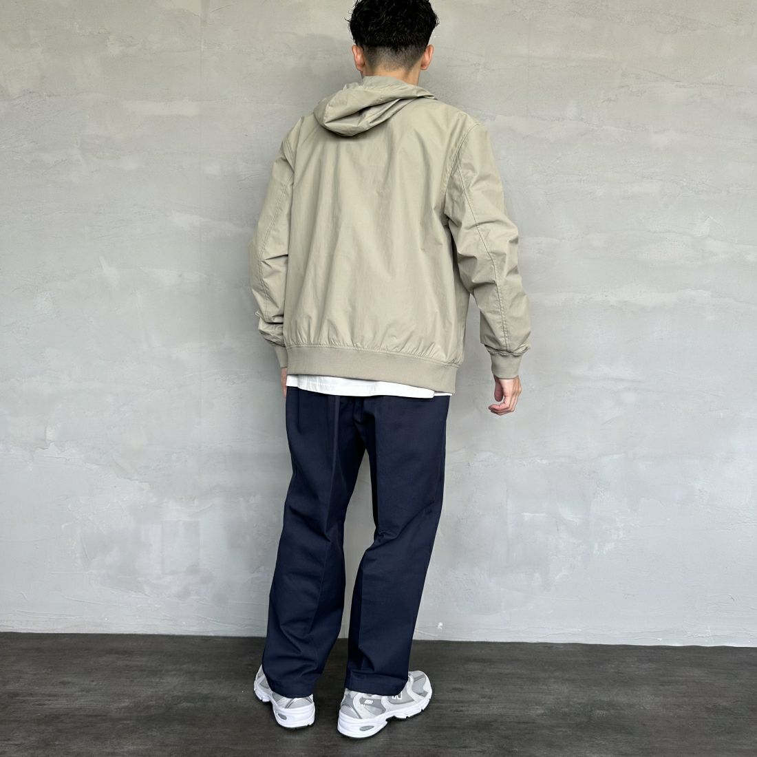 FRED PERRY [フレッドペリー] フード付き ナイロンブレンサムジャケット [J9040] U54 WARM G &&モデル身長：168cm 着用サイズ：M&&