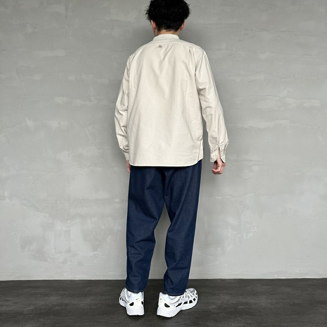DANTON [ダントン] オックスフォード バンドカラーシャツ [DT-B0280SOX] OYSTER &&モデル身長：168cm 着用サイズ：40&&