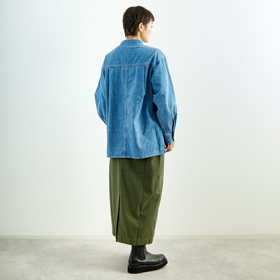 KHA:KI [カーキ] ファティーグスカート [MIL25HSK3096] OLIVE &&モデル身長：160cm 着用サイズ：1&&