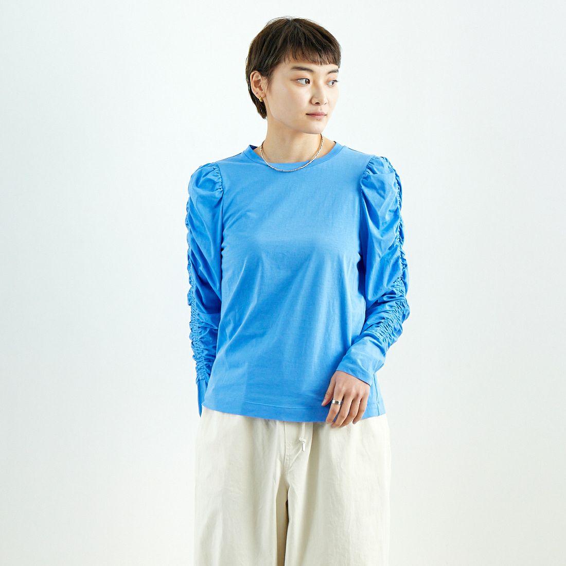 070 ﾌﾞﾙｰ&&モデル身長：160cm 着用サイズ：F&&