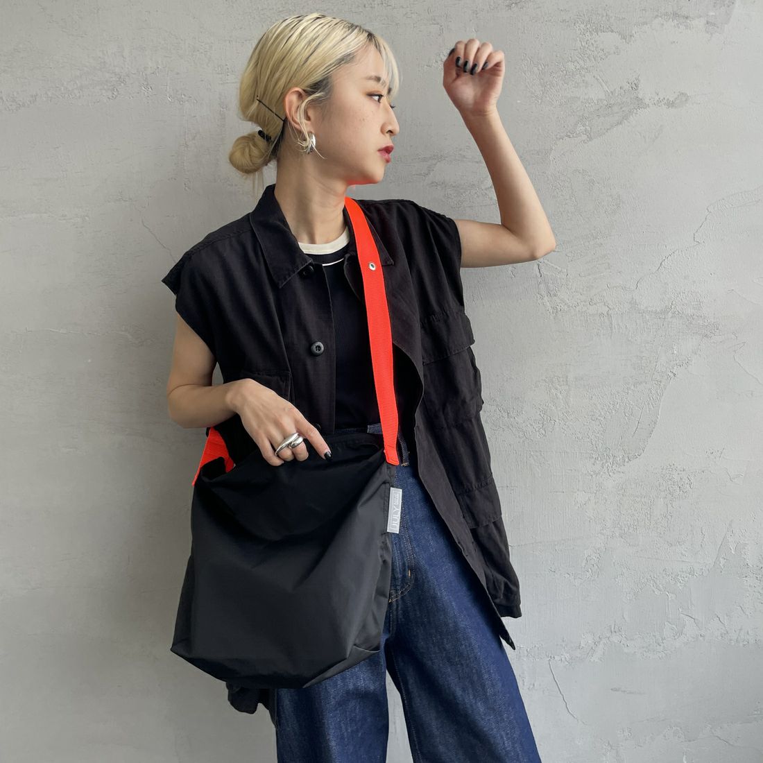 JULY NINE [ジュライナイン] 別注 リップストップナイロンショルダーバッグ(スモールサイズ) [JLN2000009-JF] BLACK